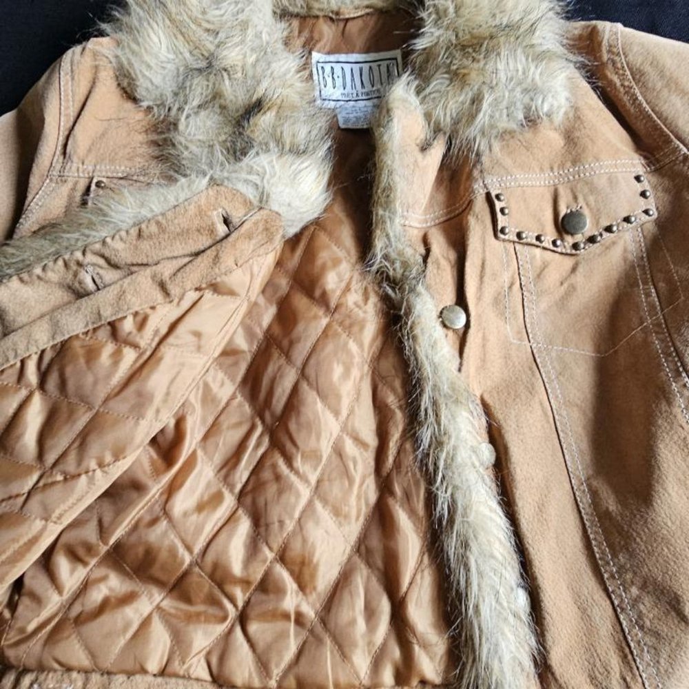 B B Dakota Faux Fur Jacket Coat Pret A Porter Ladies Size L